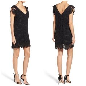 BB DAKOTA  Jacqueline Black Lace Mini Shift Dress S